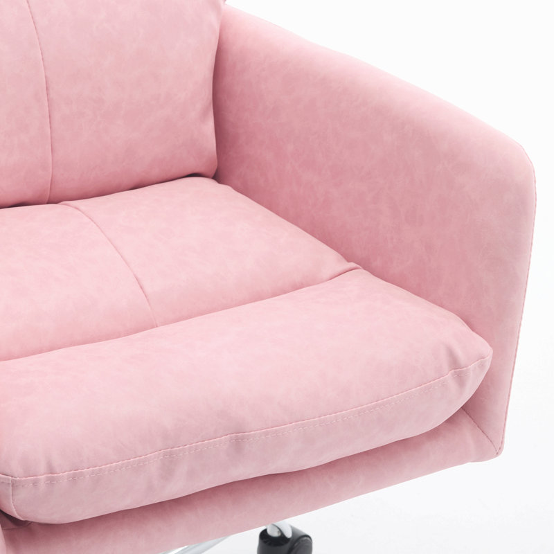 Cuir artificiel, cuir synthétique, base noire, hauteur réglable, convient au bureau, à la chambre à coucher, à la coiffeuse et à d'autres environnements. Une chaise de bureau