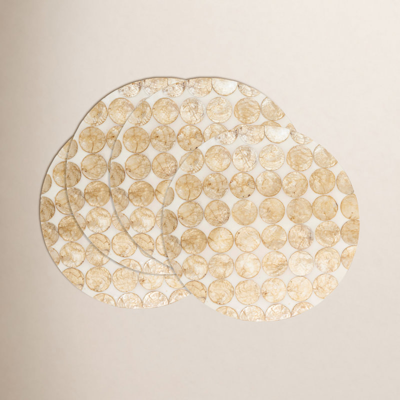 Napperon Capiz Disc (ensemble de 4), Ivoire ivoire