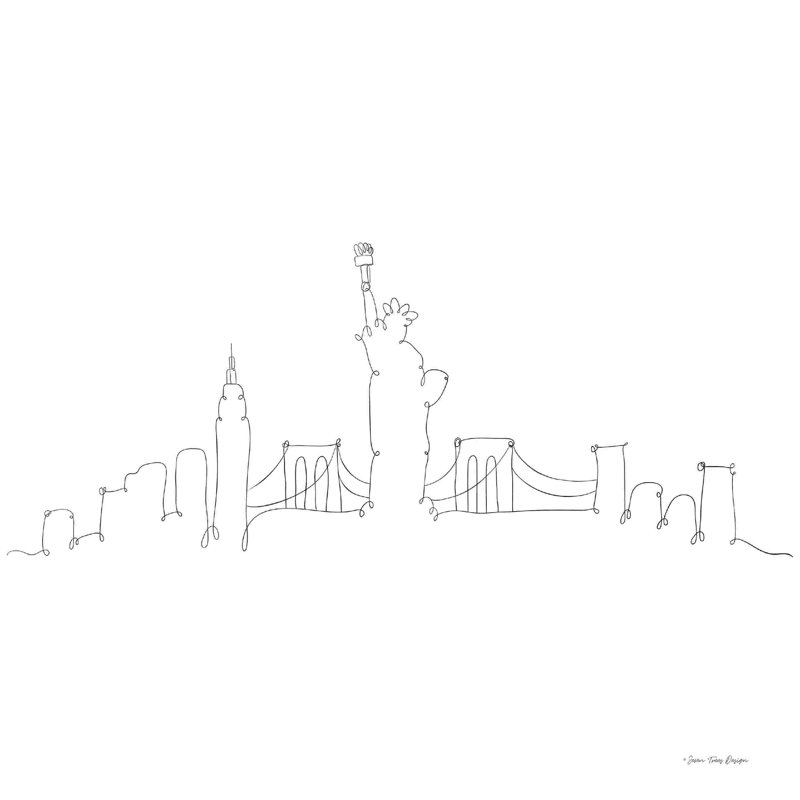 " One Line New York ", 20" H x 20" W