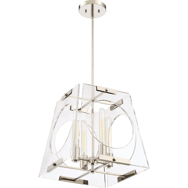 4 - Light Dimmable Lantern Geometric Chandelier