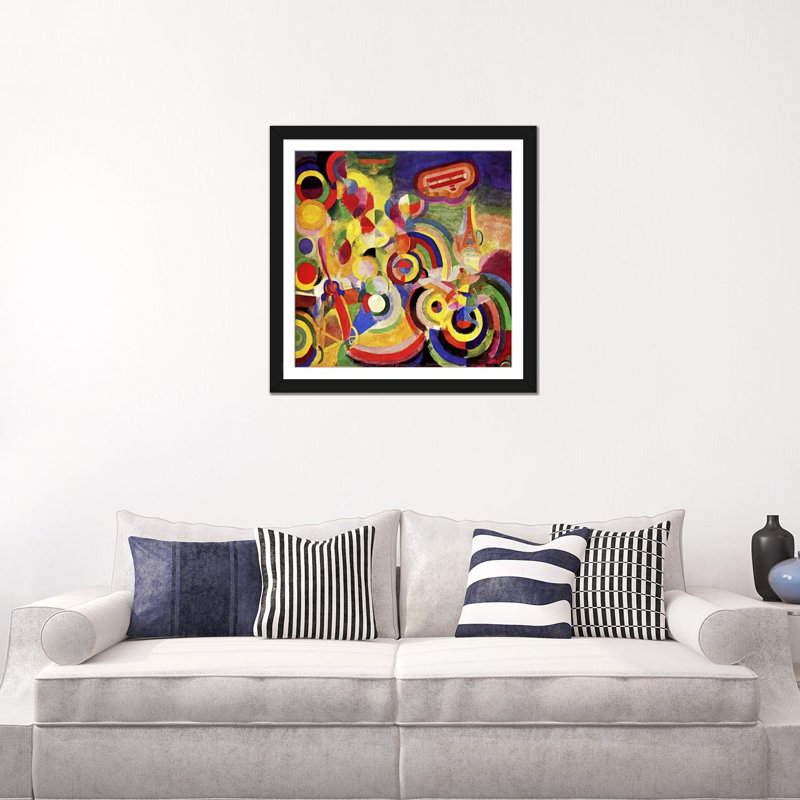 « hommage to bleriot », reproduction d’art sur toile Robert Delaunay, H 16 po x l 16 po x P 1 po, Blanc