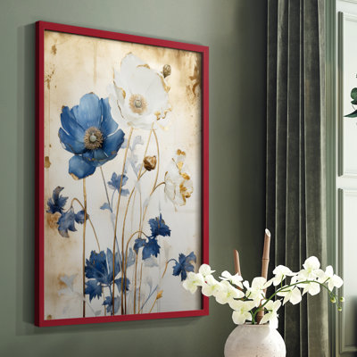 FLORAL Series LVI - reproduction encadrée de qualité supérieure - prête à être accrochée - aucun clou requis