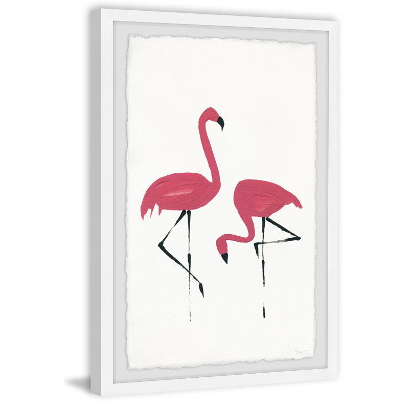 Flamingo Stand by Parvez Taj - Single Picture Frame Painting, 30 cm H x 20 cm W