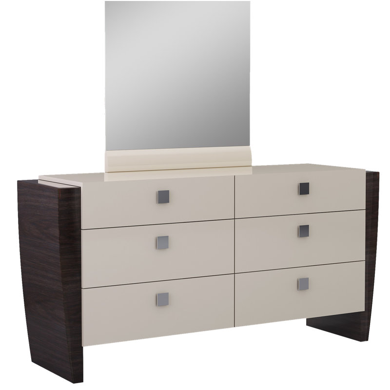 67'' W 6 - Drawer Dresser, 45" H x 32" W x 1.2" D, Black