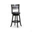 Tabouret pivotant à lattes de 30 po de hauteur de bar, finition espresso, siège en tissu gris anthracite-132526141
