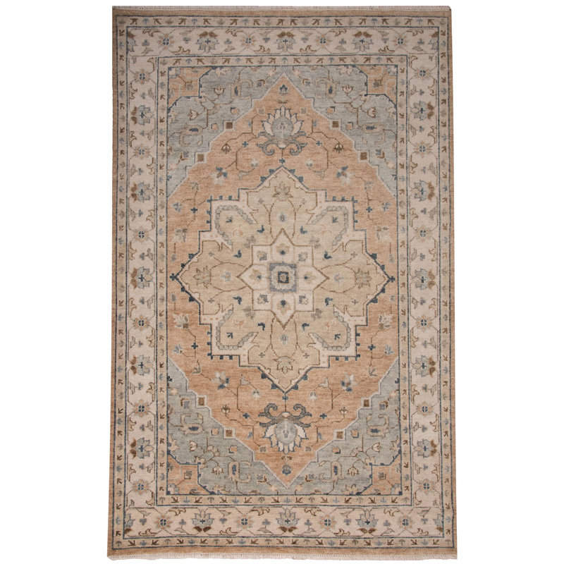 Rectangle Hand Knotted Wool Area Rug, Rectangle 9' x 12'