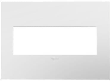 Plaque murale à 3 bandes Legrand adorne, blanc sur blanc brillant, AWP3GWHW4-4PK