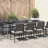 vidaXL Garden Table Grey 98.43 x 39.37 x 29.53 in Poly Rattan-114604376