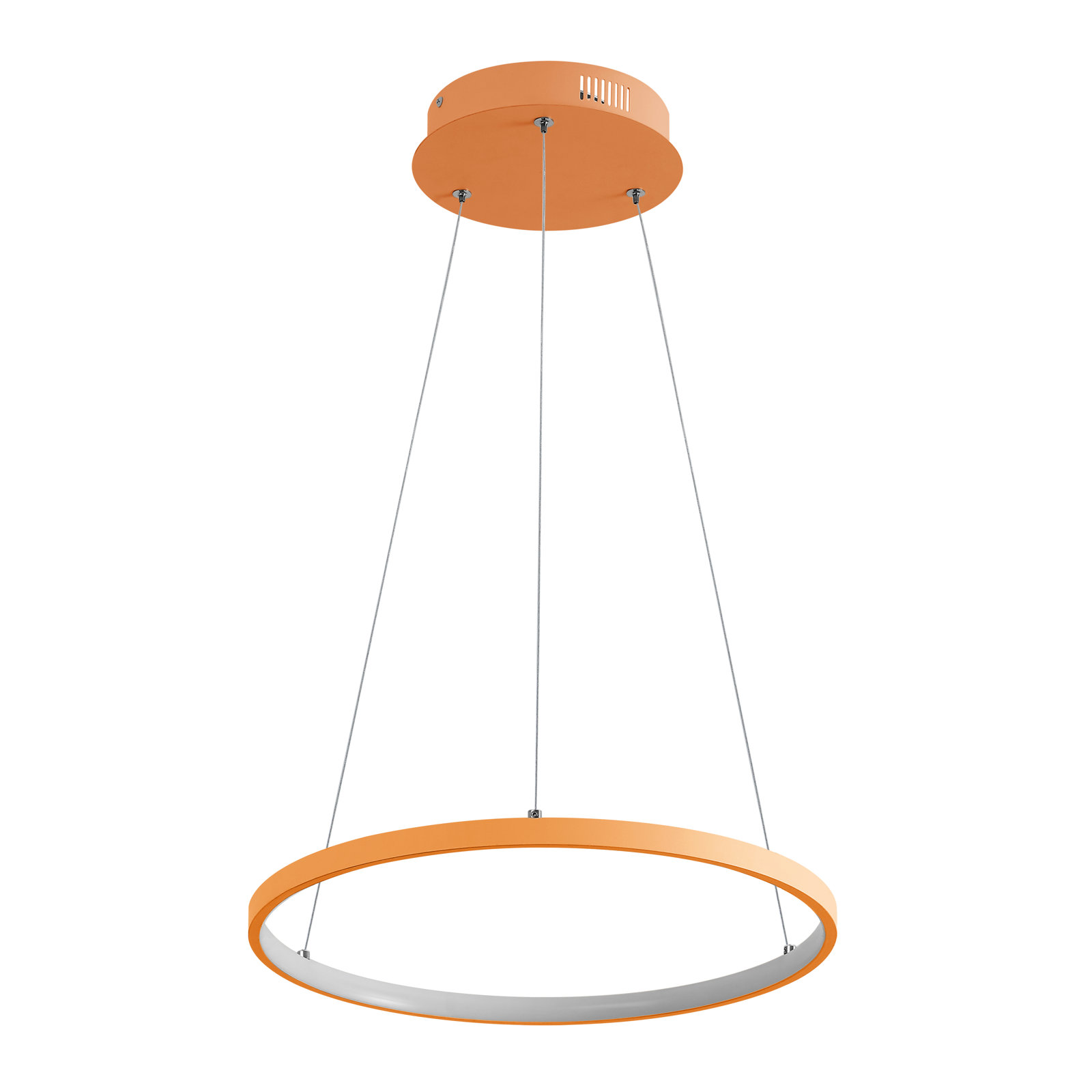 Odin Single Light Dimmable LED Pendant, 0.75" H x 15.75" W x 15.75" D, Orange