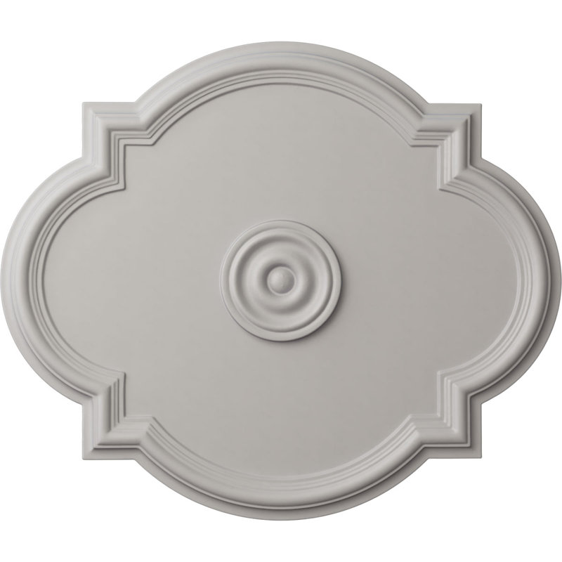 Endurathane Waltz Ceiling Medallion, 24"W x 20 1/2"H x 1 1/8"P (Fits Canopies up to 5 1/4"), Hand-Painted Ultra Pure White Finish