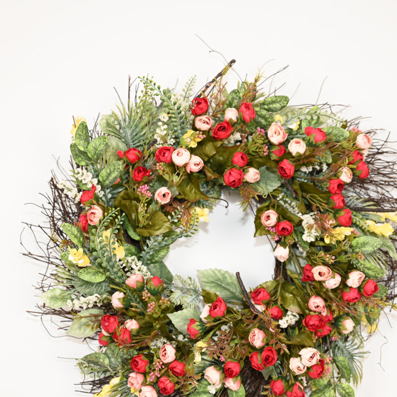 Mini couronne de fleurs 22 po Artificiel