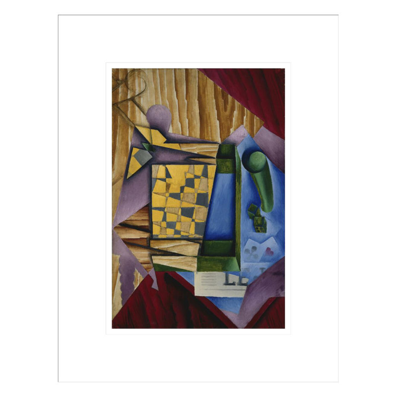 «Backgammon» par Juan Gris, impression giclée sur cadre, 16.75" H x 13.07" W