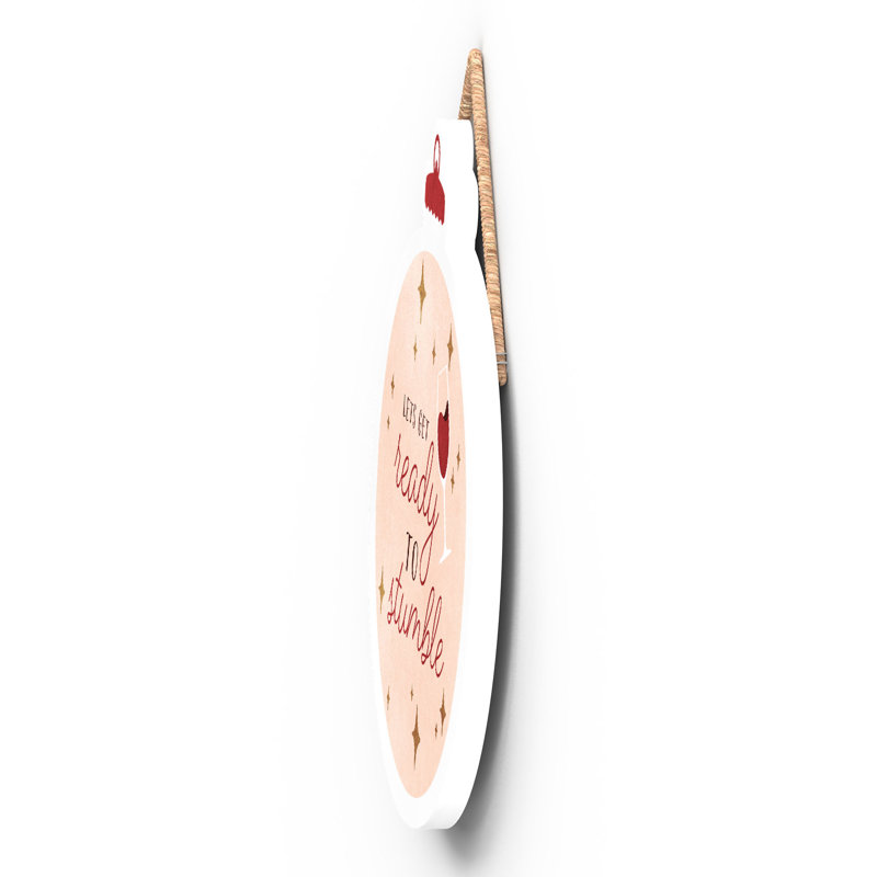 Xmas Lets Get Ready to Stumble Wooden Bauble Plaque