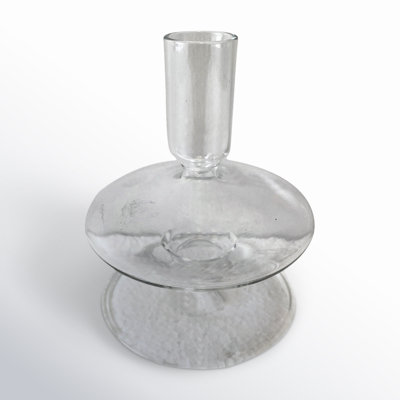 Basel Glass Clear Candle Stand H 4.5" & Dia 4"