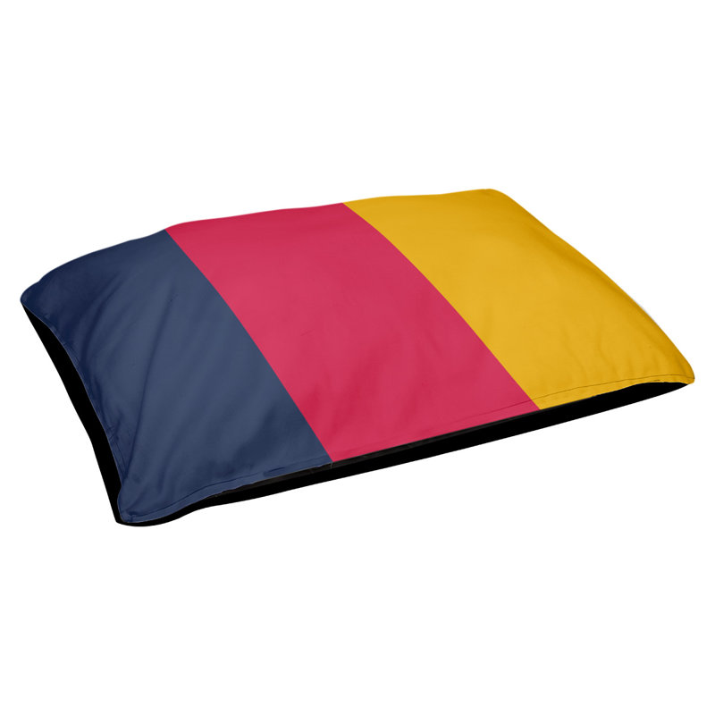Coussin Ohio Football, Moyen (l 28 po x P 18 po x H 9,5 po), Bleu marine / rouge écarlate / doré