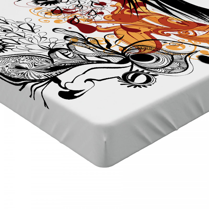 Microfiber Floral Fitted Sheet, Queen Fitted Sheet
