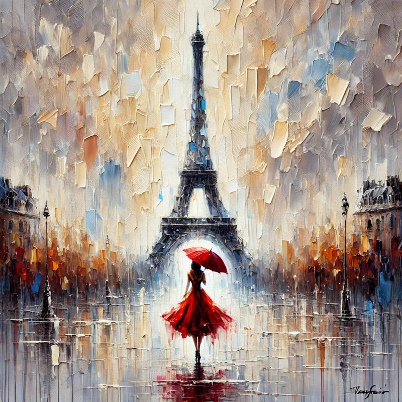 Art mural sur toile Elegance in Paris, H 12 po x l 12 po x P 1 po