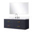 Meuble-lavabo bleu l 48 po x P 22 po, comptoir en quartz, miroir 43 po et robinet inclus-65224337