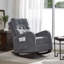 Fauteuil inclinable en métal avec poches latérales - Gris antique pour fauteuil de rangement pratique, support haute densité, 28,71 po Siège profond