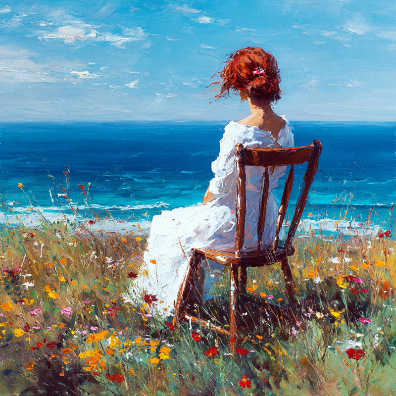 «Coastal Chair Daydream», art mural sur toile tendue, L 30 po x H 30 po x P 1,5 po