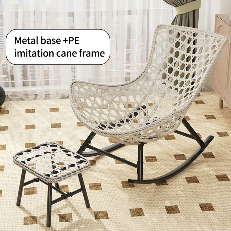 Chaise berçante décontractée Home, Gris, Gris clair