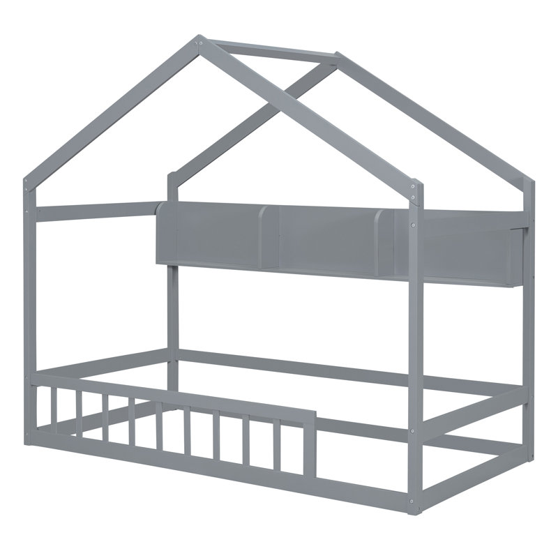 Platform Bed, Twin, Gray