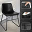 Latitude Run® - Ensemble de 4 tabourets de bar modernes en similicuir avec siège baquet en métal 18 po, noir