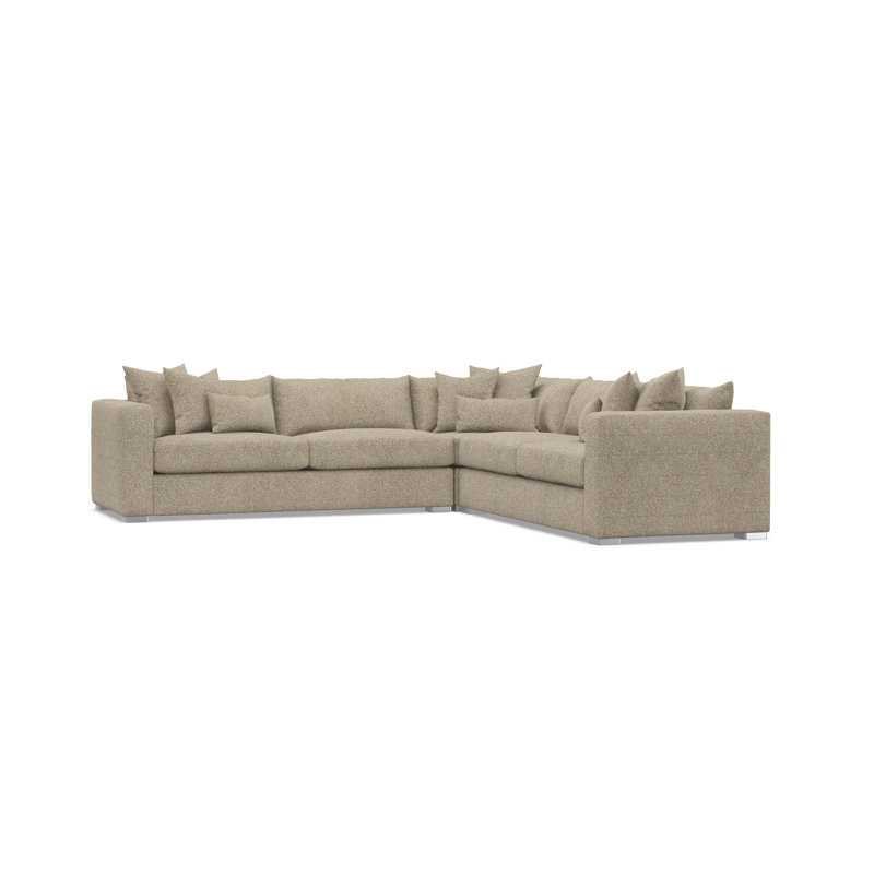 Sectional, Tan Polyester