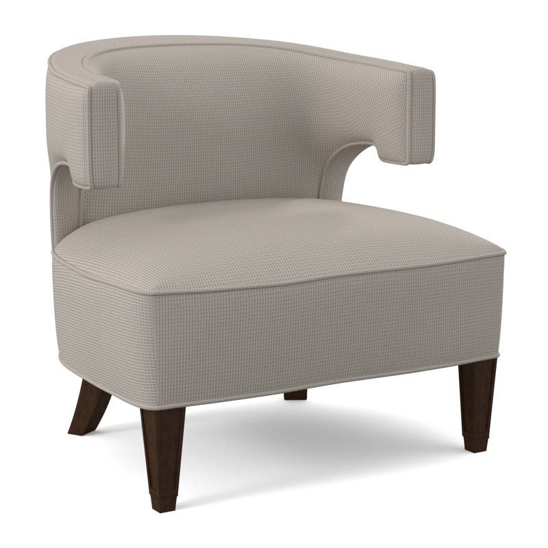 Laurel Barrel Chair, American Walnut, Filigree Ivory 100% Polyester