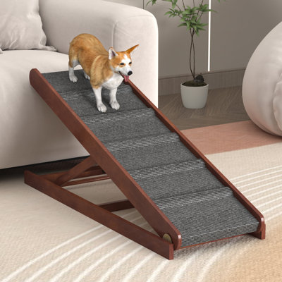 Pawzy Foam Pet Stairs For Bed Or Couch - Wide Steps With Prefixed Cover - Machine Washable
