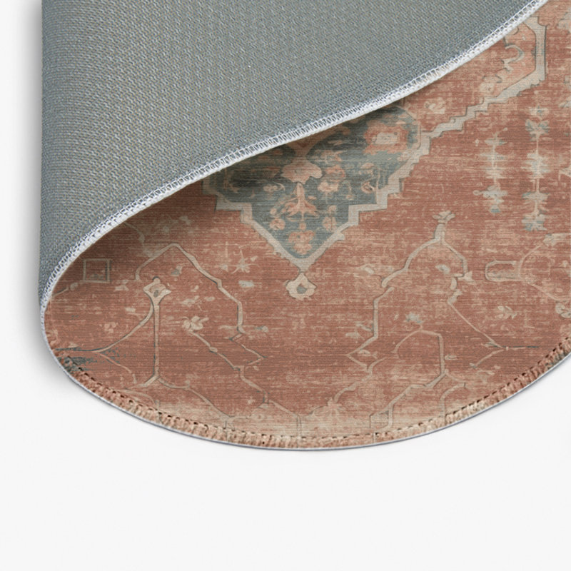 Tapis intérieur et extérieur brun Overdyed, Rond 5 pi