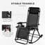 Ensemble de chaises berçantes d'extérieur 2 pièces, chaise berçante inclinable et inclinable pliable avec coussin, porte-gobelet et téléphone, conception combinée avec pieds pliants-926732541