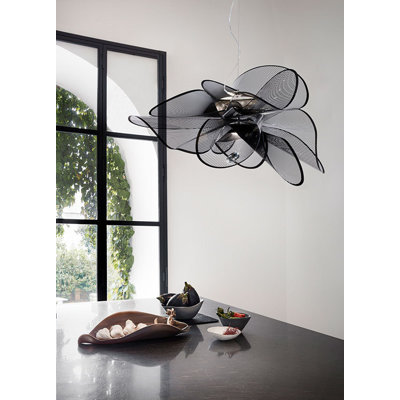 Lampe à suspension Slamp La Belle Étoile en noir avec lumière DEL