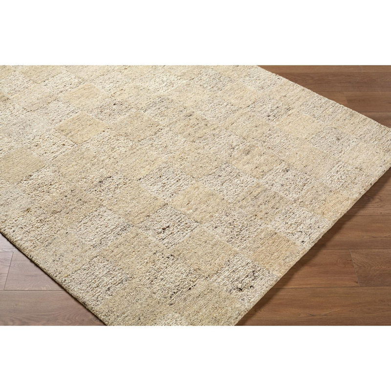 Bratcher Handmade Area Rug, Rectangle 10' x 14', Tan