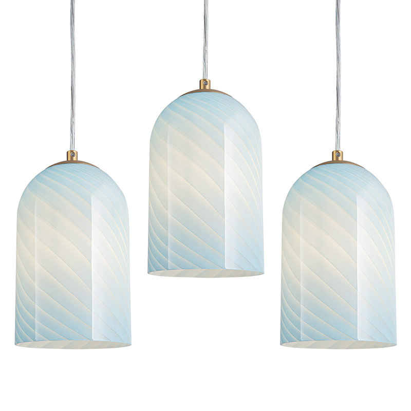 Luminaires suspendus en verre réglables Jaiceon, luminaire suspendu en verre moderne pour îlot de cuisine, Bleu