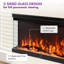 3-Sided Panoramic Electric Fireplace with 12-Color LED Flames, Recessed or Wall Mounted-76009008