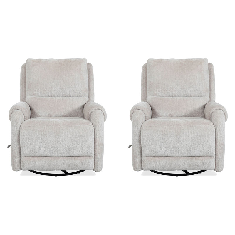 Alyre Manual Swivel Glider Recliner Two Pack, Ecru Mist