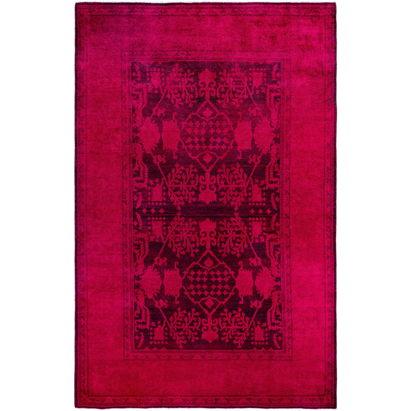 Overdyed One-of-a-Kind 6' 1" X 9' 5" Hand Knotted Area Rug