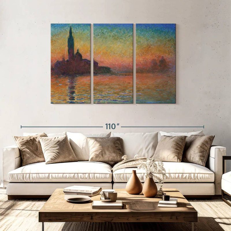 Kavia San Giorgio Majeur au crépuscule, H 48 po x l 74 po