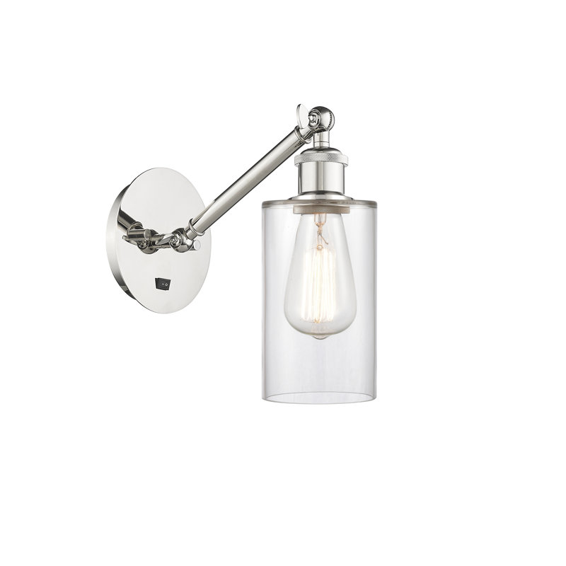 Shauna Armed Sconce, Incandescent, Clear, Polished Nickel