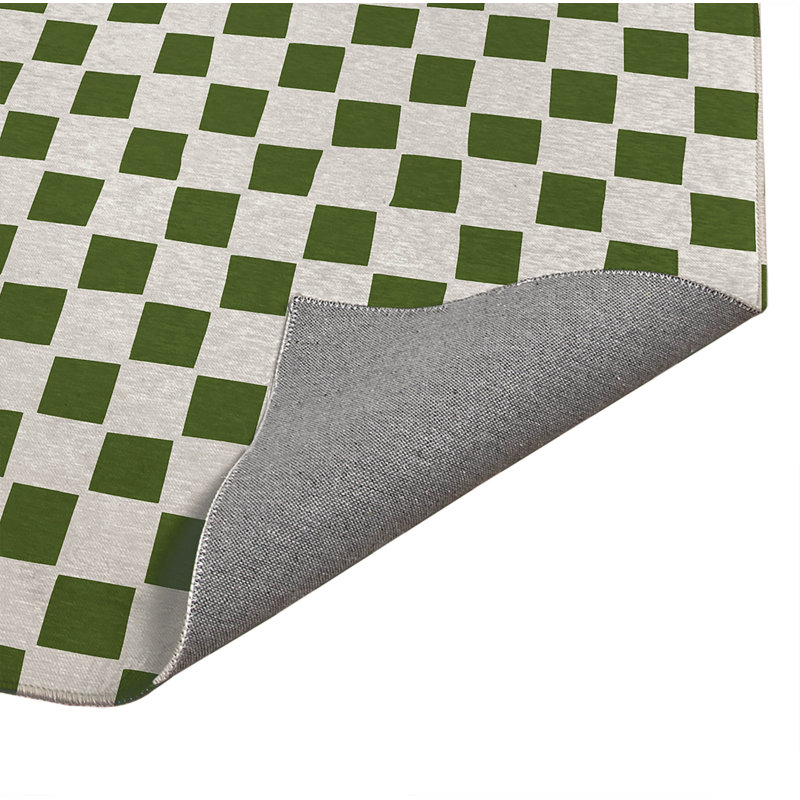Paillasson damier, Vert olive, 84" W x 60" L