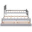 Lit plateforme simple avec lit gigogne et tiroir, fabrication en pin gris et robuste, crée une pièce de rangement fonctionnelle pour la chambre à coucher, maximise le potentiel-1331473051