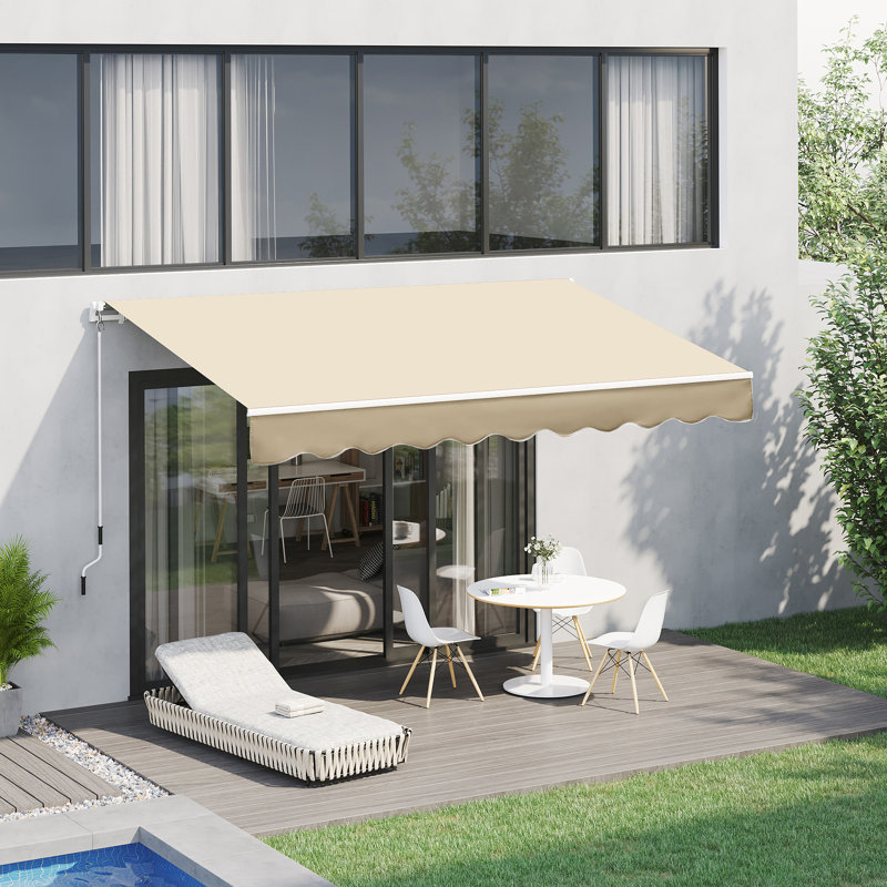 Versatile Retractable Patio Awning For Outdoor Protection And Style, Beige, 0.2" H x 3.1" W x 3.9" D