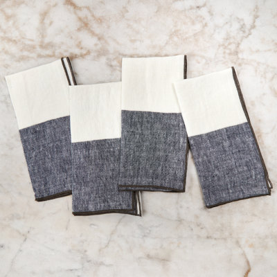 Napa Linen Block Print Square Napkin