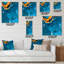 Horloge murale abstraite composition de marbre III-1295085824
