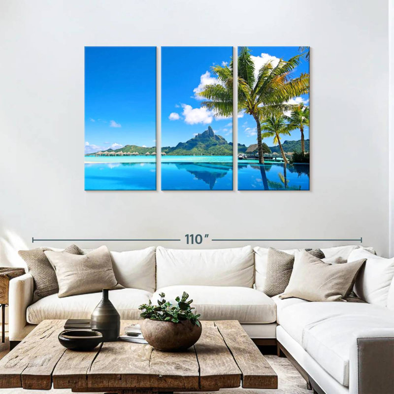 Plage tropicale Gillard Bora Bora, H 48 po x l 74 po
