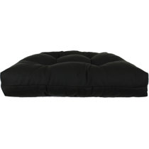 Sweet Home Collection Velvet Rocking Chair Cushion 2 Piece Tufted Non Slip  Set of Upper and Lower Cushions, Black