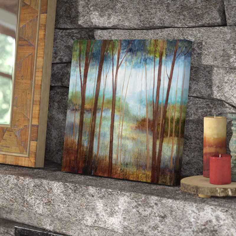« mou forest ii », reproduction de peinture à l’huile sur toile tendue, H 16 po x l 16 po x P 1,5 po