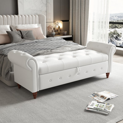 Alleisha Fabric Upholstered Storage Bench