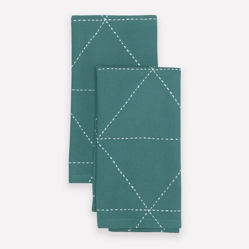 Cotton Twill, Spruce, 18" Square, Geometric